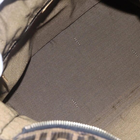 FENDI Zucca Canvas Vanity Hand Bag Black Brown Auth 150076 - Picture 9 of 16